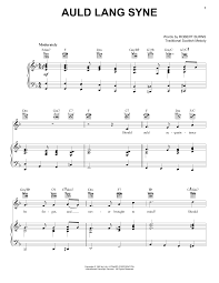 Traditional Auld Lang Syne Sheet Music Pdf Notes Chords Traditional Score Piano Vocal Guitar Right Hand Melody Download Printable Sku 111015