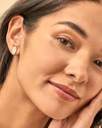 Kendra Scott Grayson Gold Stud Earrings in Iridescent Drusy