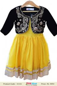 Black And Yellow Outfits For Kids Luxury Yellow Frock For Girls With Black Pittan Work Velvet Jacket Frocks For Girls Baby Girl Dresses Fancy Kids Designer Dresses
