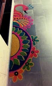 Peacock Boarder Rangoli Designs Diwali Rangoli Designs Rangoli Border Designs