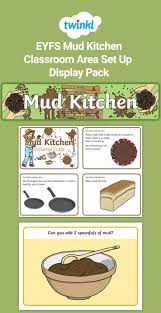 Eyfs Mud Kitchen Classroom Area Set Up Display Pack Mud Kitchen Mud Kitchen For Kids Kitchen Display
