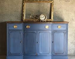 Refinished Drexel Duncan Phyfe Buffet Table Dining Room Furniture Chalk Paint Furniture Blue Furnitu Painted Night Stands Chalk Paint Furniture Paint Furniture