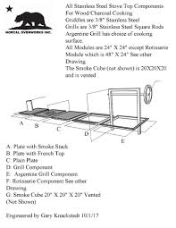 Argentine Grills Kits Wood Fired Pits Masonry Grills Norcal Ovenworks Inc Stainless Steel Stove Argentine Grill Stainless Steel Grill