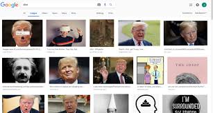From middle english idiote, ydiote, from old french idiote (later idiot), from latin idiota, from ancient greek ἰδιώτης (idiṓtēs, a private citizen, one who has no professional knowledge, layman), from ἴδιος (ídios, one's own, pertaining to oneself. Why Donald Trump Is An Idiot On Google Image Search And What This Teaches Us About Search Engine Optimisation Embarketing Marketing Graphic Design Website Design Wagga Wagga