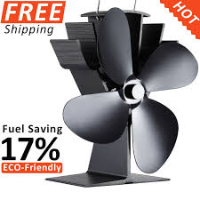 2pcs Heat Powered Stove Fan Eco Stove Fan 1pc Blade For Replacement Black Aluminum Stove Fan Fireplace Fan Wood Stove Fireplace