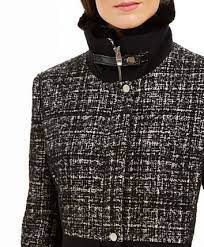 Via Spiga Tweed Faux Fur Collar Coat Reviews Coats Jackets Women Macy S Faux Fur Collar Coat Fur Collar Coat Faux Fur Collar