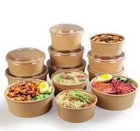 Oil-Proof Rounded Corner Packing Square Salad Paper Bowl with Lid