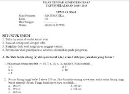 Soal mtk kelas 11 semester 2 kurikulum 2013. Contoh Soal Uts Matematika Kls 11 Sma Ma Semester 2 Contoh Soal Un Sd Smp Sma