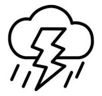 A simple cartoon illustration of a dark cloud with rain and ...
