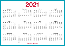 You can easliy access this tab by clicking 2021 calendar tab. 2021 Calendar Printable Free Horizontal Hd Turquoise Blue Calendarzprint Free Calendars Printable Calendars