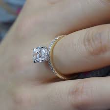 Yellow Gold Ring With White Gold Head Jewelry Yellow Gold Rings Rings