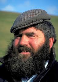 Irish Farmer with Black Beard and Cap Greeting Card