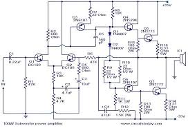 This circuit is designed to provide stereo amplification to the input audio signal, pin numbers this amplifier gives 30k ohms input resistance, by adding input variable resistor we can control output volume. 100 Watt Sub Woofer Amplifier Working And Circuit Diagram