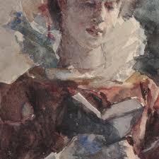Retrato De Una Mujer Leyendo Julius Leblanc Stewart cuadro en lienzo