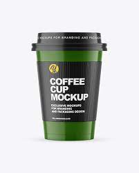 Download Glossy Paper Coffee Cup With Holder Mockup In Cup Bowl Mockups On Yellow Images Object Mockups