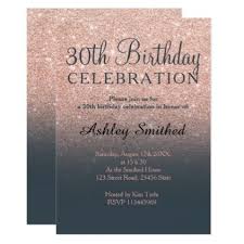 Turning the age of 30 is definitely something to celebrate with style. Rose Gold Faux Glitter Grey Ombre 30th Birthday Invitation Zazzle Com 30th Birthday Invitations 30th Birthday 30th Birthday Cards