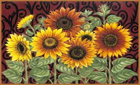 Toland Sunflower Medley 18 X 30 Decorative Yellow Fall Flower Floor Mat Doormat Tolandhomegarden Sunflower Art Sunflower Painting Sunflower Home Decor