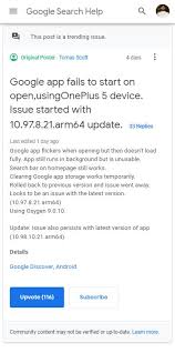 The google app bug might impact android auto operation and will prevent you from using voice commands to launch the assistant. Google App Is Crashing On Some Oneplus Devices Gizmochina