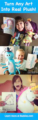 Drawings Into Custom Stuffed Animals Budsies Custom Stuffed Animal Drawing For Kids Crafts For Kids