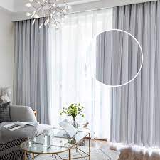 Pack Of 2 Layer Tulle Sheer Lace And Blackout Curtain Panel White 4 Prong Pinch Pleat Curtains Living Room Modern Grey Curtains Living Room Living Room Drapes