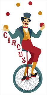 Juggler on unicycle circus performer ...