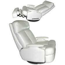Preowned Pair Of 1980 S Reclining Swivel White Leather Lounge Chairs 2 315 Liked On Polyvore Featu Leather Lounge Leather Lounge Chair White Leather Chair