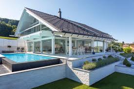 Huf Haus Von Aussen Mit Pool Pool Balken Gartenlie Planelandhaus Landhausstil Planemodern Dreamhousekitch In 2020 House Viewing Beautiful Homes Architecture