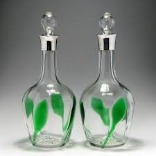 Not sure how to clean your crystal chandelier? Stuart Green Trailed Art Nouveau Decanters 1901 Art Nouveau Crystal Decanter Stuart Crystal