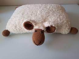 amigurumi kuzu yastik icin 2 adet kartopu ana kuzusu ipe ihtiyacimiz var vidali goz nakopirlanta kahverengi ip yada te amigurumi dolgu oyuncak hayvan yastik