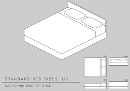 California king beds have an overall length of 84 (213 cm) and width of 72 (183 cm). King Size Bed Dimensions Measurements California King Vs King Mattress
