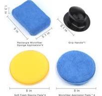 ELECTOP 13 Pcs Car Wax Applicator Pads Kit 5 inch Microfiber Applicator  Pads Blue Rectangle Microfiber Sponge Applicators Yellow Soft Foam Waxing  Pad ...