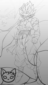 Speed drawing of gogeta(the fusion between goku and vegeta) in ultra instinct form, from the anime dragon ball super square size: Gogeta Super Saiyan 2018 Lineart By Thetabbyneko On Deviantart Dragon Ball Artwork Dragon Ball Super Art Dragon Ball Wallpapers