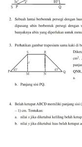 3 Perhatikan Gambar Trapesium Sama Kaki Di Bawah Ini Diketahui Luas Trapesium Pqrs Adalah 32 Cm2 Brainly Co Id