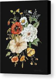 Wildflower Bouquet On Charcoal Black Canvas Print Canvas Art By Shealeen Louise In 2020 Wildflower Bouquet Black Framed Art Art