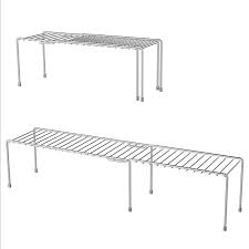 Target/kitchen & dining/cabinet shelf dividers (463)‎. Expandable Storage Shelf Adjustable Kitchen Cabinet Pantry Shelves Under Sink And Counter Top Organizer By Classic Cuisine Chrome Walmart Com Walmart Com
