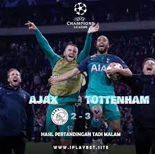 Skor Bola Tadi Malam Uefa Champion League Antara Ajax Vs Tottenham 2 3 Join Main Taruhan Bola Teraman Terpercaya Di Www Iplaybet Site Dapatk Malam