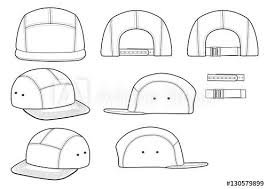 Camp Cap Vector Illustration Flat Sketches Template Technical Drawing Drawing Templates Fashion Design Drawings