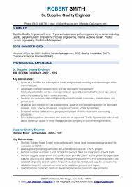 Supplier Quality Engineer Resume Samples Qwikresume