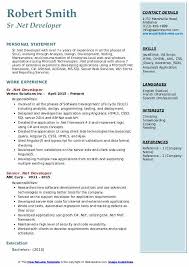 Senior Net Developer Resume Samples Qwikresume