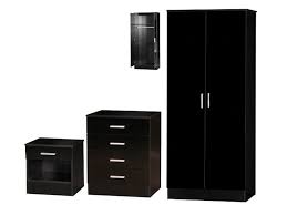 The camden collection is a contemporary range of bedroom furniture finished with gorgeous gloss white drawers and doors as well as a matt white finish on the top and sides. Galaxy High Gloss Black Bedroom Furniture Sets 3 Piece Wardrobe Chest Bedside Ebay