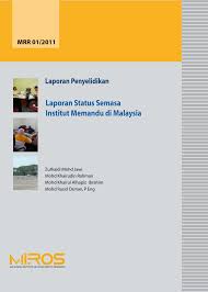 Malaysian institute of road safety research. Pdf Laporan Status Semasa Institut Memandu Di Malaysia