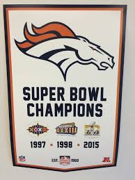 Denver Broncos Super Bowl 50 Championship Banner Style Poster Manning Ring Denver Broncos Super Bowl Denver Broncos Broncos