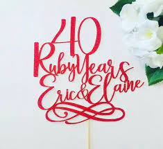 30th 50th 40th 25th wedding anniversary custom glitter cake topper personalised. 40th Wedding Anniversary Cake Topper Personalised Anniversary Etsy 40th Wedding Anniversary Cake 60th Anniversary Cakes 40th Wedding Anniversary Cake Topper