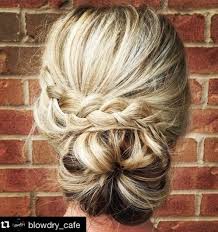 The trick to wearing this look on fine hair is adding a point of interest over your elastics. 25 Chic Braided Updos For Medium Length Hair Hairstyles Weekly