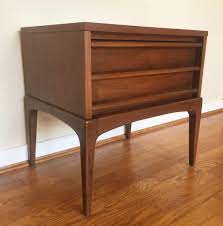 Mid century modern end table side lane square rhythm storage danish walnut mcm. Mid Century Walnut Bedroom Set Rhythm Collection By Lane Epoch