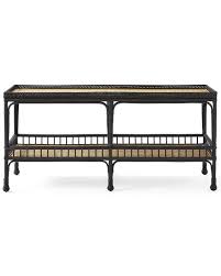 Cane, wicker, and rattan are words we see floating around instagram, pinterest, and beyond. South Seas Black Bamboo Woven Rattan Console Table
