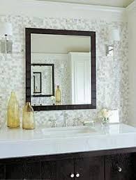 Small Tile Backsplash In The Bathroom Grey Glass Tiles Decor Home Decor