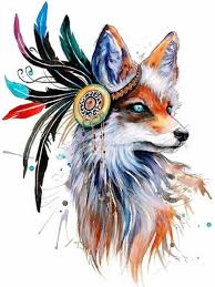 Tribal Fox Diamond Painting Fox Painting Fox Art Animal Art
