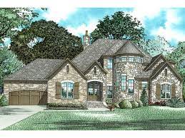 European Style House Plan 4 Beds 3 5 Baths 2968 Sq Ft Plan 17 2573 Stone House Plans Turret House Plans Castle House Plans