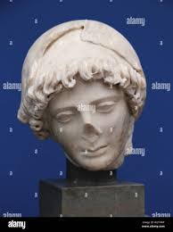 Penelope. Marble head from Rome. 2nd century AD. Part of an original bust.  NY Carlsberg Glyptotek, Copenhagen Stock Photo